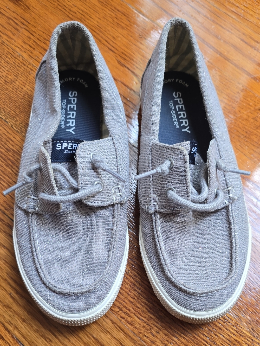 Sperry Kids Lounge Away Boat Shoes Silver Sparkle Girls 2